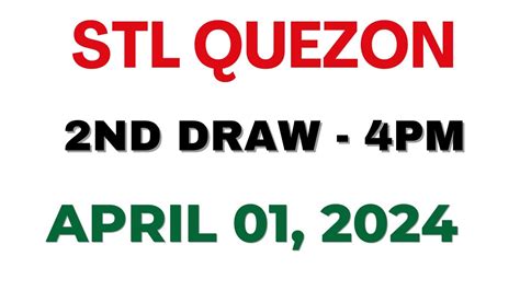 STL Quezon 2nd draw result today live 03 April 2024 .